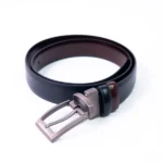 Black & Chocolate Brown Imported Reversible Belt | Double-Sided Matt Finish Strap with Elegant Metal Buckle - Image 4