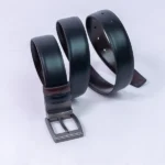 Black & Chocolate Brown Imported Reversible Belt | Double-Sided Matt Finish Strap with Elegant Metal Buckle - Image 2