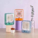 Portable USB Air Cooler Fan – 3-Speed, Mist Spray, Rechargeable | Random Color - Image 2