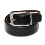 Black &  Brown Imported Reversible Belt | Double-Sided Matt Finish Strap with Elegant Metal Buckle - Image 5