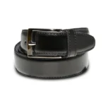 Black Pure Leather Belt | Premium Formal Wear Belt with Rugged Leather Interior & Elegant Metal Buckle - Image 5