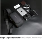 Black Multifunction Anti-Theft USB Charging Crossbody Shoulder Bag | Stylish, Secure & Travel-Ready - Image 3