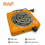 Orange RAF R.8010B Electric Stove Hot Plate and Cooker with 1000W Power, Thermostat, and Uniform Heating - Image 2