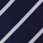 Navy Blue Pencil Stripe Tie & Pocket Square Set | Premium Men’s Formal Navy Tie | Classic Pencil Stripe Design - Image 4