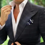 Navy Blue Pencil Stripe Tie & Pocket Square Set | Premium Men’s Formal Navy Tie | Classic Pencil Stripe Design - Image 5