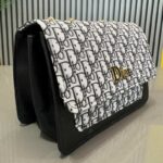 Black | Dior Oblique Canvas & Leather Flap Clutch | Luxury Designer Handbag for Women - Image 3