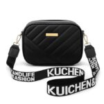 Black Leather Handbag for Girls & Women | Stylish Shoulder & Crossbody Bag | Daily Use & Gift