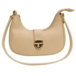 Crescent Leather Luxury Shoulder Bag for Women | Skin Color