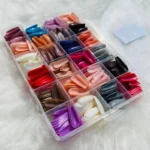 Multicolor Acrylic Artificial Nails Kit |  Full Cover Nails with Glue | 24 Shades | 576 Pcs - Image 3