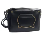 Black Elegant Cat Handle Handbag for Girls & Ladies | Stylish Shoulder & Crossbody Bag with Gold Accents | Adjustable Strap - Image 4