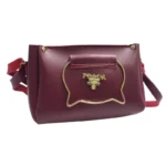 Maroon Elegant Cat Handle Handbag for Girls & Ladies | Stylish Shoulder & Crossbody Bag with Gold Accents | Adjustable Strap - Image 2