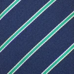 Navy Green & White Stripe Design  | Premium Men’s Formal Silk Tie and Pocket Square Set | Navy Green & White Stripe Design - Image 5