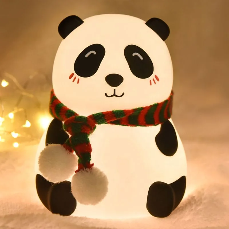 ProductImage-2025-12-23T173227.652_1766494291.webp Panda LED Night Lamp | YH-608 Model | Soft Silicone Rechargeable Night Light | 7-Color Touch Control | Kids Bedroom, Nursery & Gift Decor - Image 1