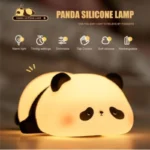 Cute Panda  Soft Silicone LED Animal Bedside Lamp | Tap Control & USB Rechargeable |  Panda Night Light for Kids - Image 2