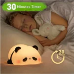 Cute Panda  Soft Silicone LED Animal Bedside Lamp | Tap Control & USB Rechargeable |  Panda Night Light for Kids - Image 4