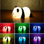 Cute Panda  Soft Silicone LED Animal Bedside Lamp | Tap Control & USB Rechargeable |  Panda Night Light for Kids - Image 3