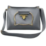 Gray Elegant Cat Handle Handbag for Girls & Ladies | Stylish Shoulder & Crossbody Bag with Gold Accents | Adjustable Strap - Image 4
