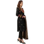Organza 3-Piece Suit for Women | Unstitched  Handmade Aari Zari & Beads Work - Image 4
