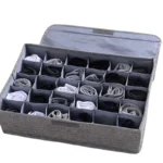 Storage Organizer with Lid | Foldable Drawer Divider | 24 Cells | Non-Woven Fabric | Random Colors - Image 3