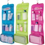 Travel Roll-Up Hanging Cosmetic & Toiletry Organizer Bag  | Multi-Compartment Storage | Hook for Hanging | Random Colors - Image 2