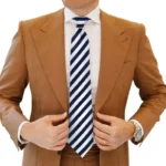 Blue & White Striped Tie & Pocket Square Set | Premium Men’s Formal Striped Tie | Classic Blue & White Design - Image 5