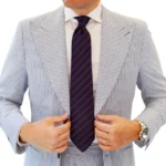 Harvard Stride Navy-Red Tie & Pocket Square Set | Premium Men’s Formal Striped Tie | Classic Navy & Red Design - Image 6