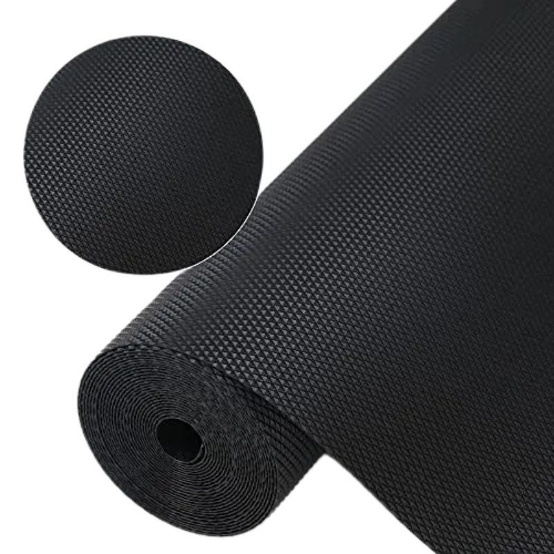 ProductImage56_1754397768.jpg Anti-Slip Fridge & Shelf Mat | Waterproof Washable Liner for Kitchen Drawers Cabinets | Black - Image 1