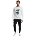 KING Printed White Tracksuit Sweatshirt & Trouser | Warm & Comfortable Winter Wear | Medium