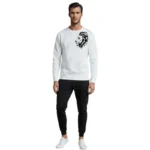 LION Printed White Tracksuit Sweatshirt & Trouser  | Warm & Comfortable Winter Wear | Medium - Image 2