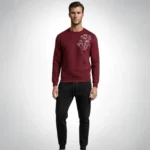 LION Printed Maroon  Tracksuit Sweatshirt & Trouser  | Warm & Comfortable Winter Wear | Medium - Image 3