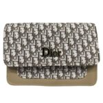 Beige | Dior Oblique Canvas & Leather Flap Clutch | Luxury Designer Handbag for Women - Image 2