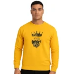 KING Printed Yellow Tracksuit Sweatshirt & Trouser | Warm & Comfortable Winter Wear | Large - Image 3