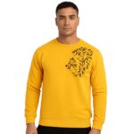 LION Printed Yellow  Tracksuit Sweatshirt & Trouser  | Warm & Comfortable Winter Wear | Medium