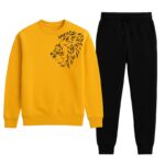 LION Printed Yellow  Tracksuit Sweatshirt & Trouser  | Warm & Comfortable Winter Wear | Medium - Image 4