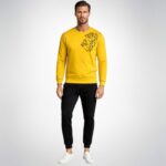 LION Printed Yellow  Tracksuit Sweatshirt & Trouser  | Warm & Comfortable Winter Wear | Medium - Image 3
