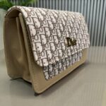 Beige | Dior Oblique Canvas & Leather Flap Clutch | Luxury Designer Handbag for Women - Image 4
