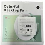 Colorful USB Rechargeable Desktop Fan | Silent Cooling, LED Ambient Light, 3-Speed Rotation - Image 7