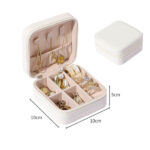 Square Mini Jewellery Box | Portable PU Leather Travel Organizer with Removable Dividers - Image 3