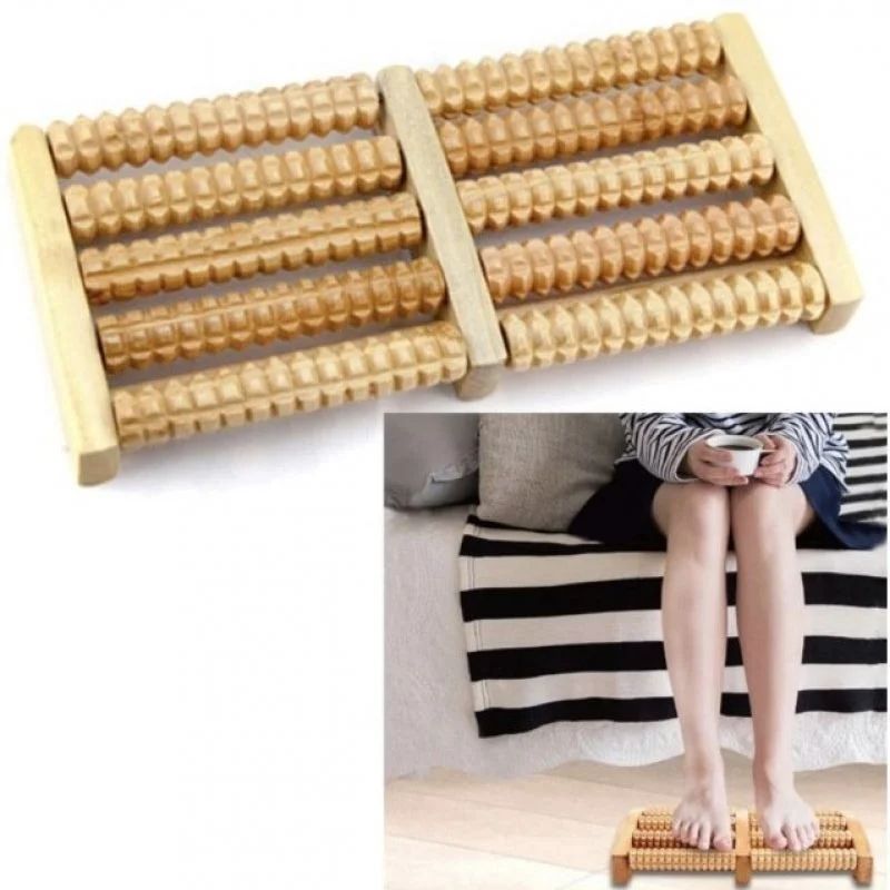 Untitleddesign-2025-12-27T175901.721_1766840637.webp Wooden Foot Roller Massager | Manual Reflexology Therapy Tool for Pain Relief, Stress Relaxation & Foot Care - Image 1