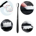 Nano Toothbrush with Travel Case | Ultra Soft Micro-Nano Bristles | For Sensitive Gums, Adults & Kids | Black - Image 4
