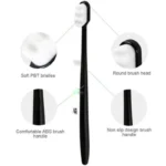 Nano Toothbrush with Travel Case | Ultra Soft Micro-Nano Bristles | For Sensitive Gums, Adults & Kids | Black - Image 3