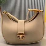 Crescent Leather Luxury Shoulder Bag for Women | Skin Color - Image 3
