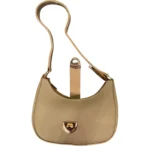 Crescent Leather Luxury Shoulder Bag for Women | Skin Color - Image 2
