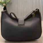 Crescent Leather Luxury Shoulder Bag for Women | Black - Image 6
