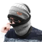 Winter Wool Cap with Neck Warmer Set | Thermal Beanie & Scarf Combo for Men and Women |  Gray - Image 7