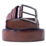 Light Brown Imported Belt | Premium Matt Finish Strap with Elegant Metal Buckle for Formal & Casual Wear - Image 3