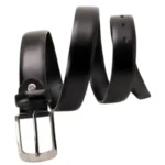 Black Imported Belt | Premium Matt Finish Strap with Elegant Metal Buckle for Formal & Casual Wear - Image 3