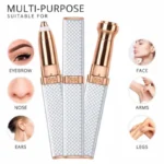2-in-1 Flawless Facial Hair Remover & Eyebrow Trimmer | USB Rechargeable, Painless & Portable | White - Image 7