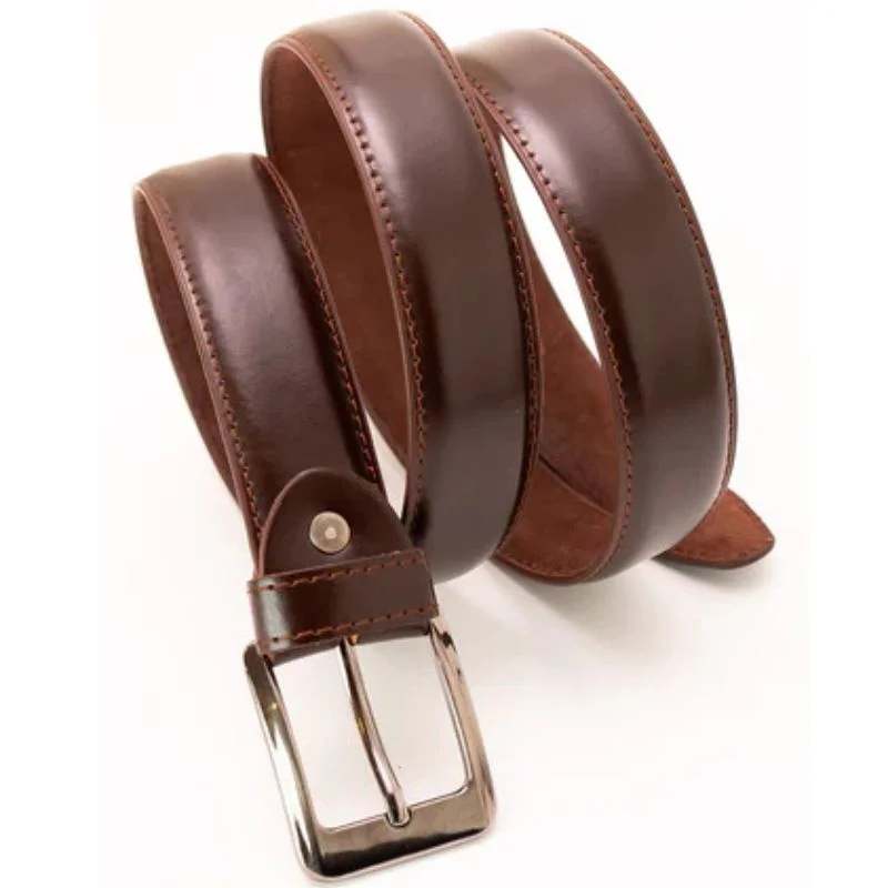 Untitleddesign74_1766949674.webp Dark Brown Pure Leather Belt | Premium Formal Wear Belt with Rugged Leather Interior & Elegant Metal Buckle - Image 1