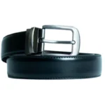 Black &  Brown Imported Reversible Belt | Double-Sided Matt Finish Strap with Elegant Metal Buckle - Image 7